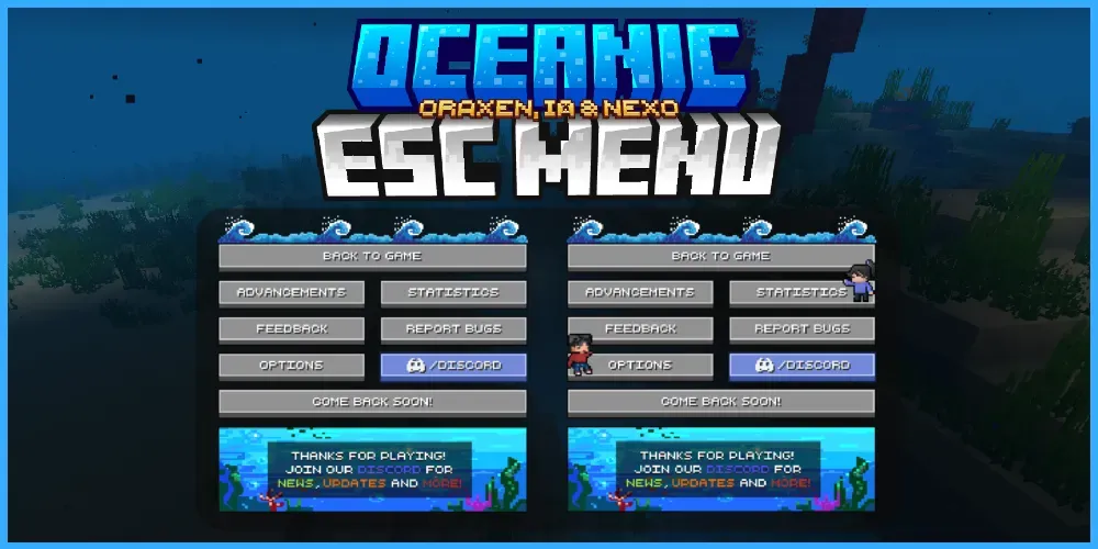 Oceanic ESC Menu | Oraxen, IA & Nexo