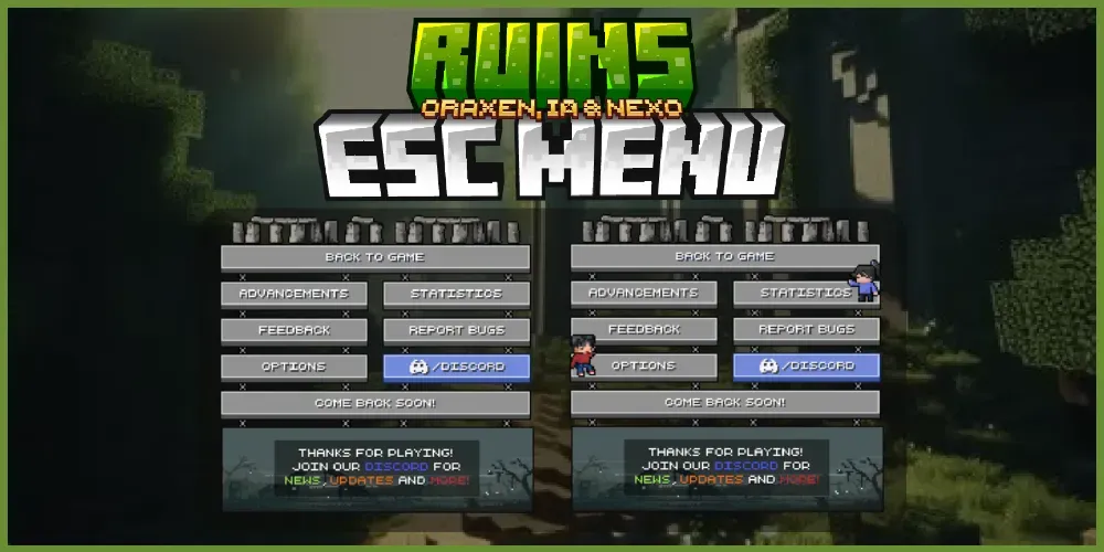 Ruins ESC Menu | Oraxen, IA & Nexo