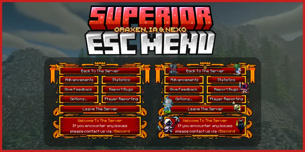 Superior ESC Menu | Oraxen, IA & Nexo