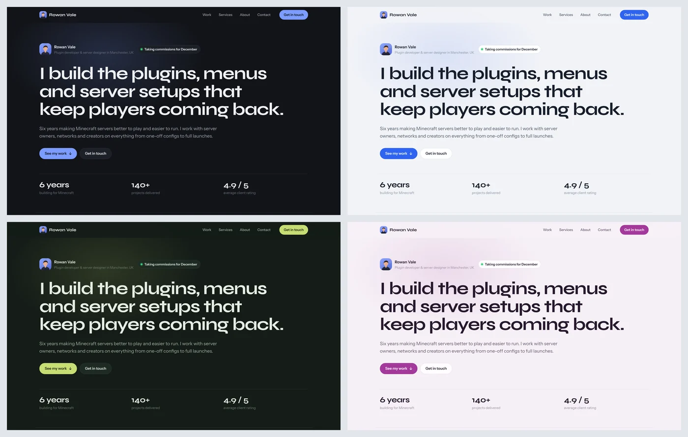 Folio in all 4 themes