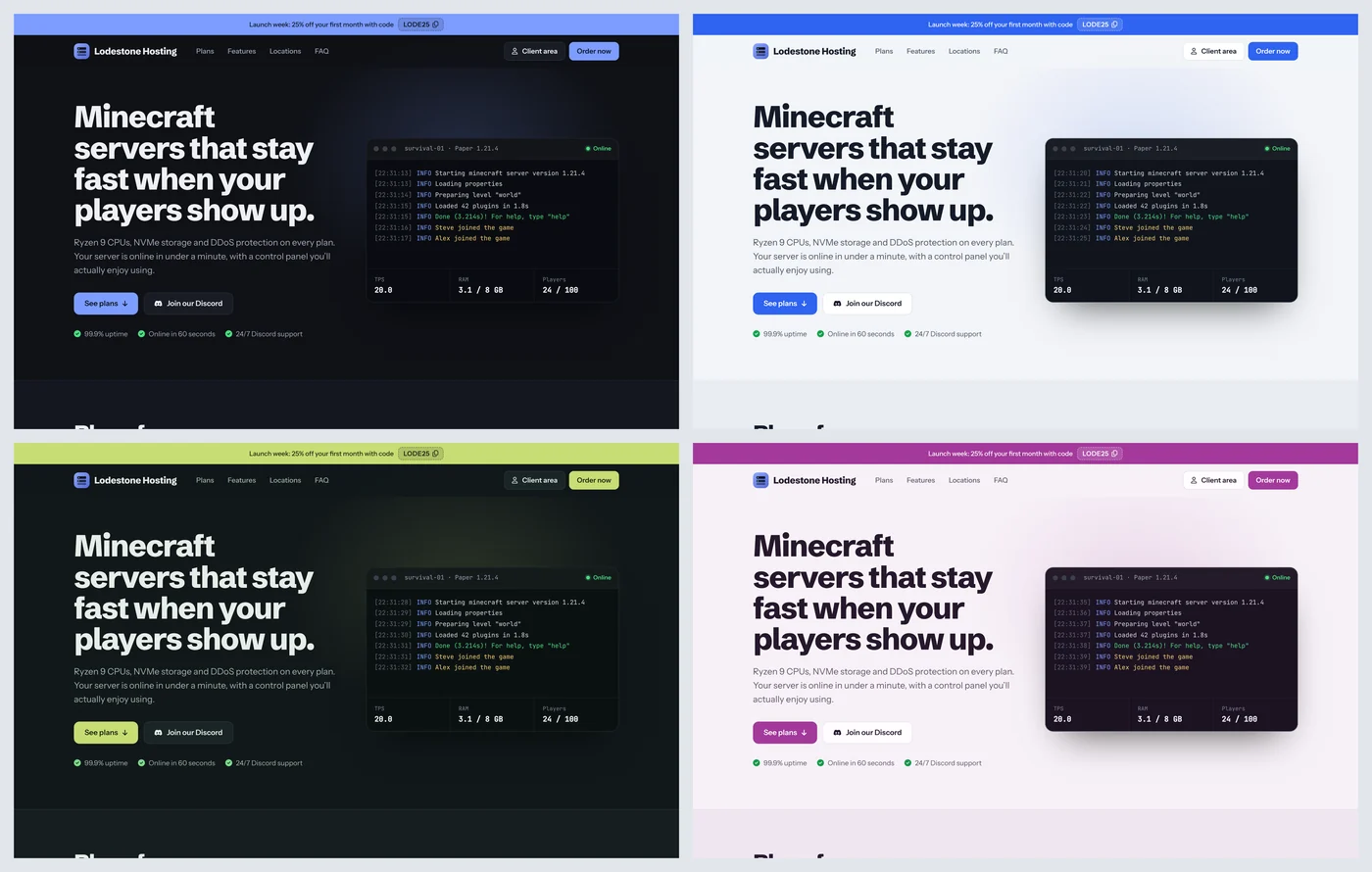 Hostfront in all 4 themes