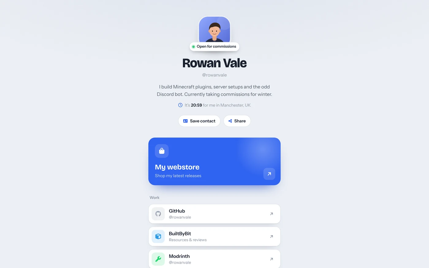 Linkcard on desktop, light theme