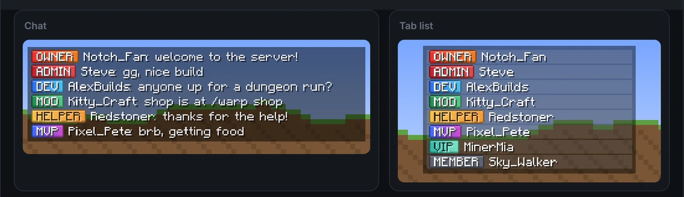 Chat and tab list previews