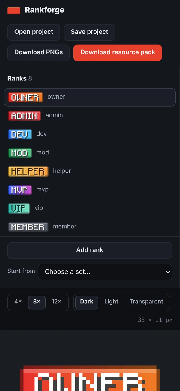 Rankforge on mobile